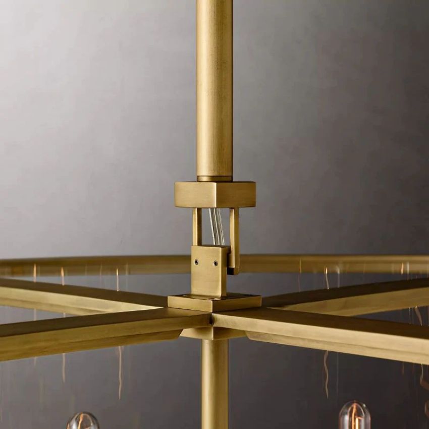 Beckman Framed Glass Round Chandelier 55"