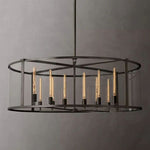 Beckman Framed Glass Round Chandelier 55"