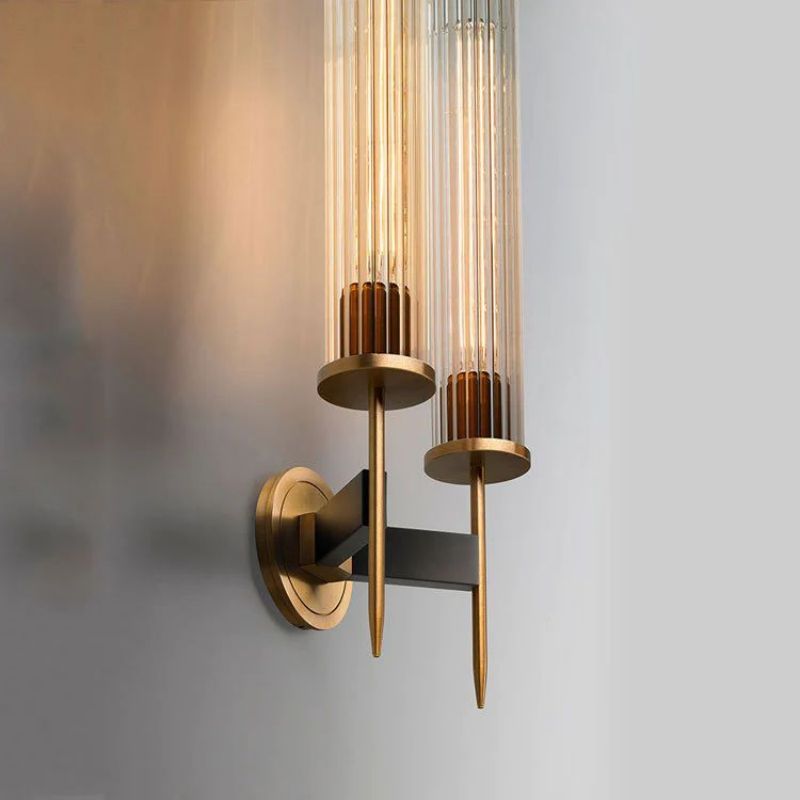 Vallon Channel Glass Double Wall Sconce