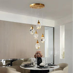 Angle Faceted Crystal Multi-Lights Round Chandelier