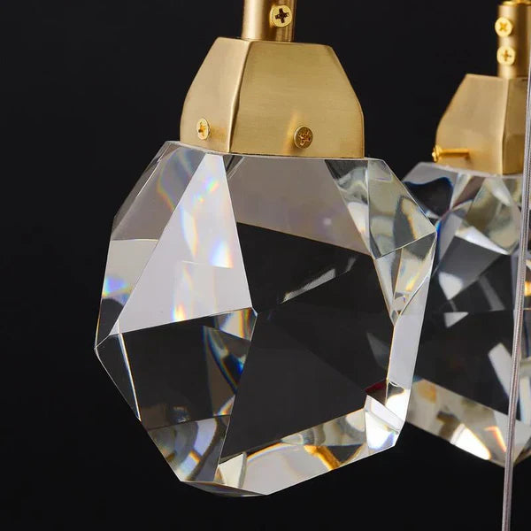 Angle Faceted Crystal Multi-Lights Round Chandelier