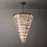 Odeon Deco Prism Triangular Helix Chandelier 36"