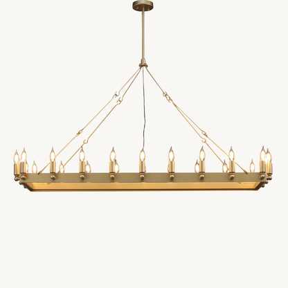 Camino Vintage Industrial Rectangle Chandelier 52"