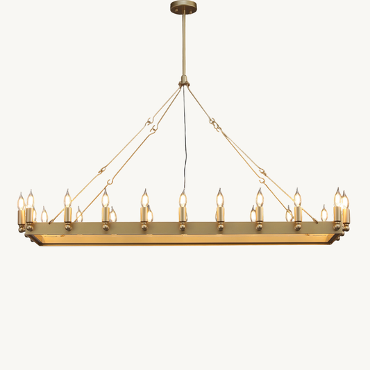 Camino Vintage Industrial Rectangle Chandelier 52"