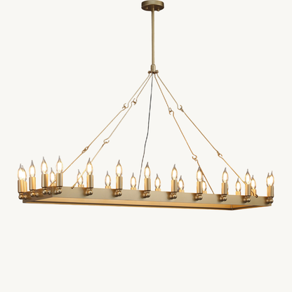 Camino Vintage Industrial Rectangle Chandelier 52"