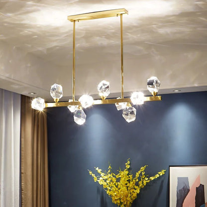 Angle Faceted Crystal Linear Chandelier