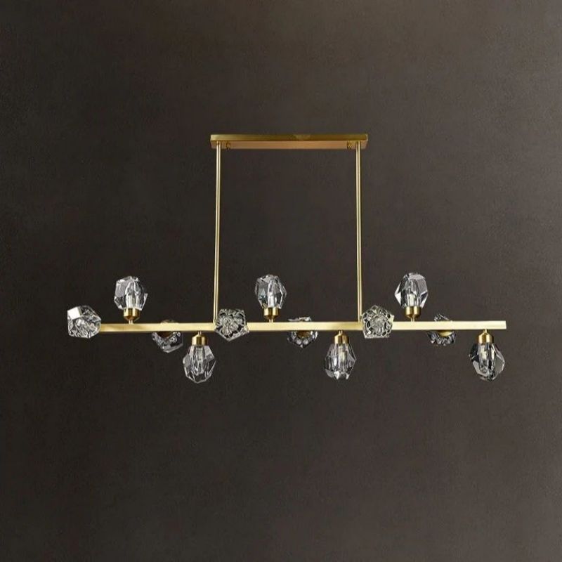 Angle Faceted Crystal Linear Chandelier