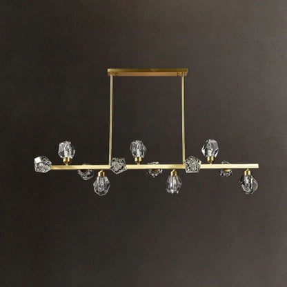 Angle Faceted Crystal Linear Chandelier