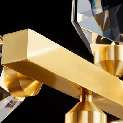 Angle Faceted Crystal Linear Chandelier