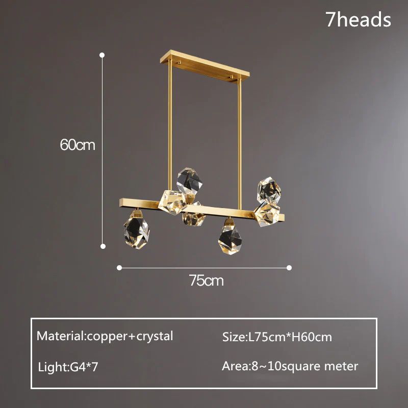 Angle Faceted Crystal Linear Chandelier
