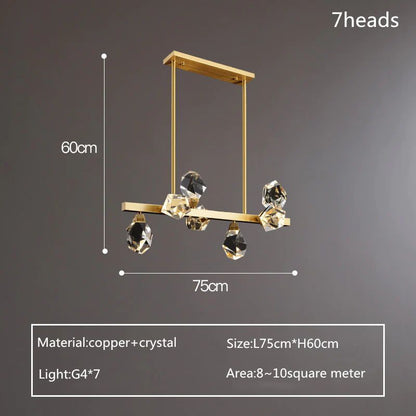 Angle Faceted Crystal Linear Chandelier