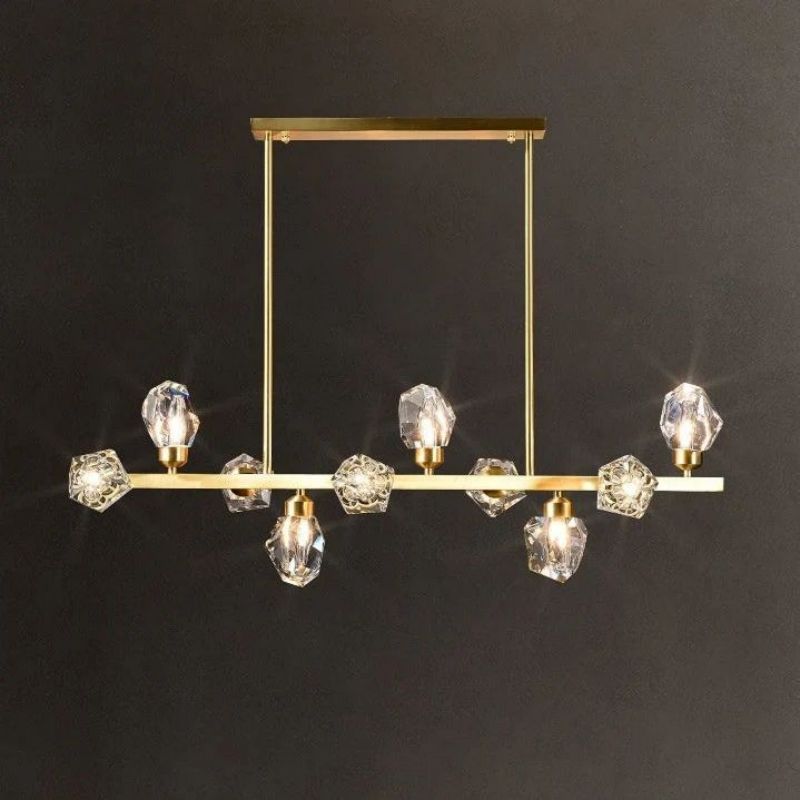 Angle Faceted Crystal Linear Chandelier