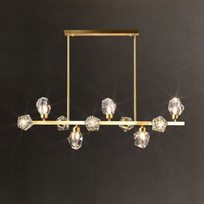 Angle Faceted Crystal Linear Chandelier