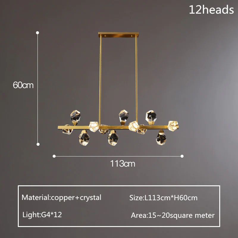 Angle Faceted Crystal Linear Chandelier
