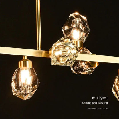 Angle Faceted Crystal Linear Chandelier