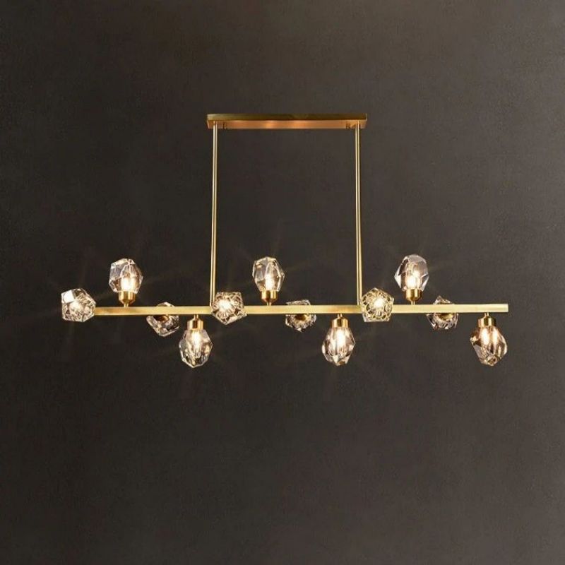 Angle Faceted Crystal Linear Chandelier