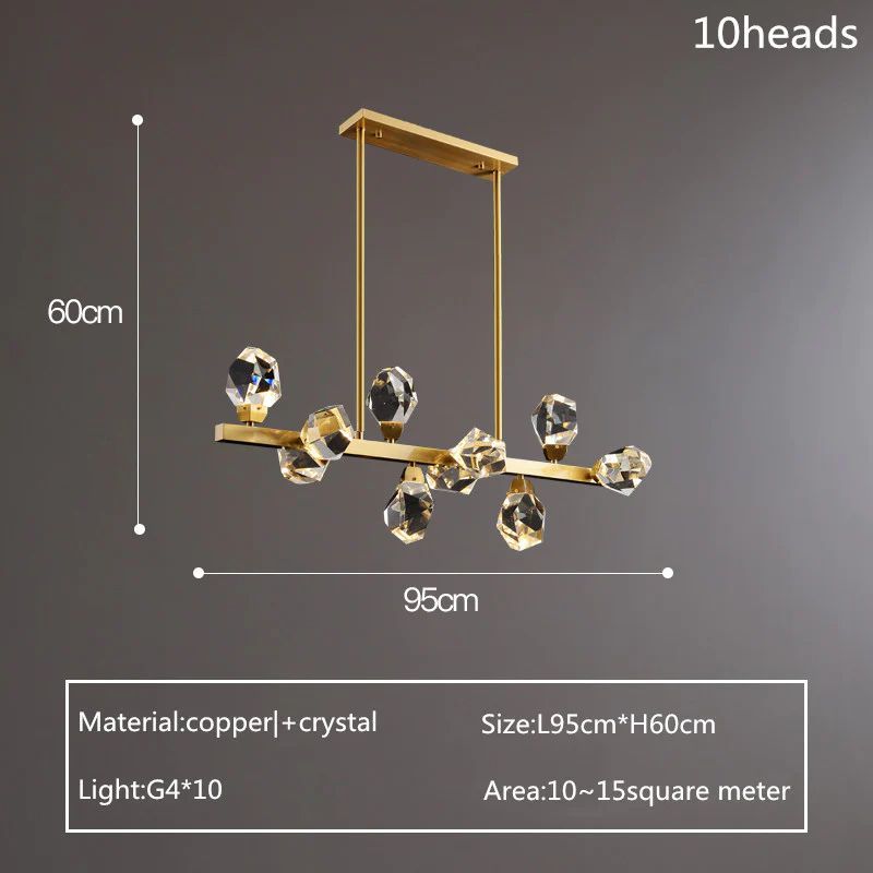 Angle Faceted Crystal Linear Chandelier