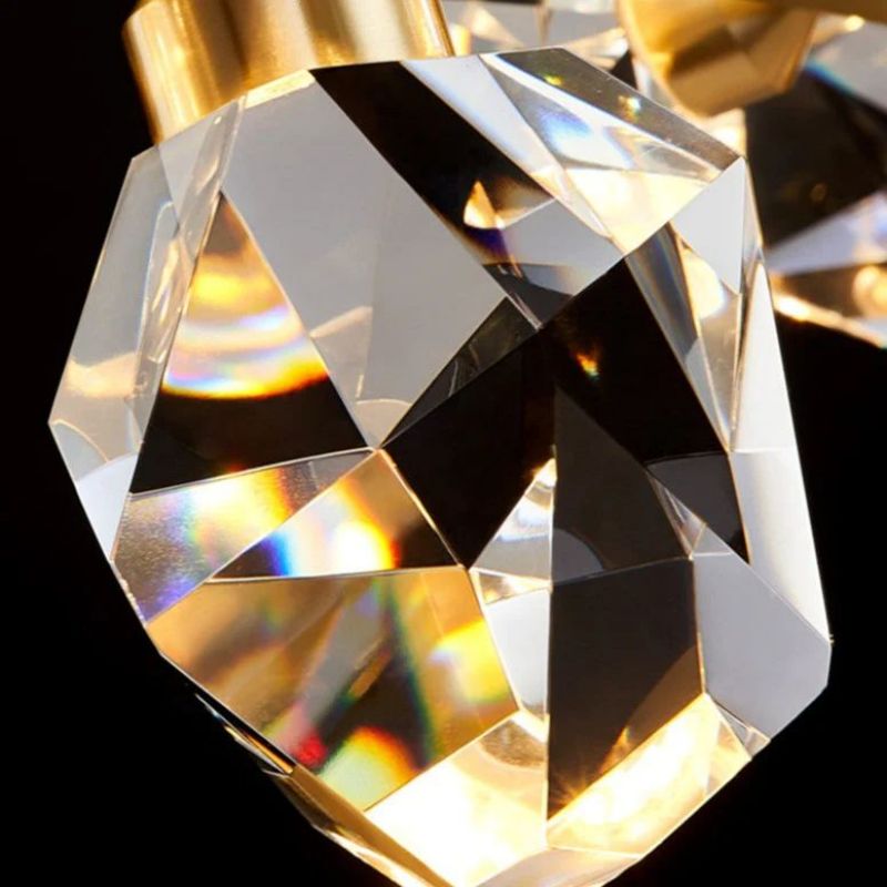 Angle Faceted Crystal Linear Chandelier