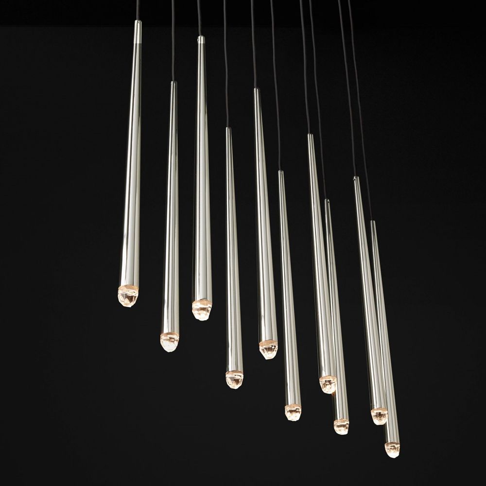 Aquitaine Faceted Cluster Linear Chandelier 60"