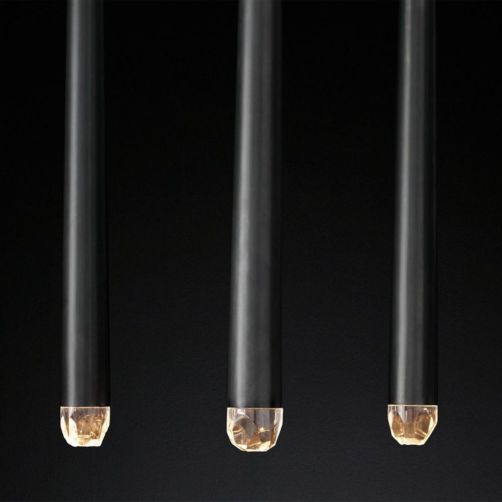 Aquitaine Faceted Cluster Linear Chandelier 72"