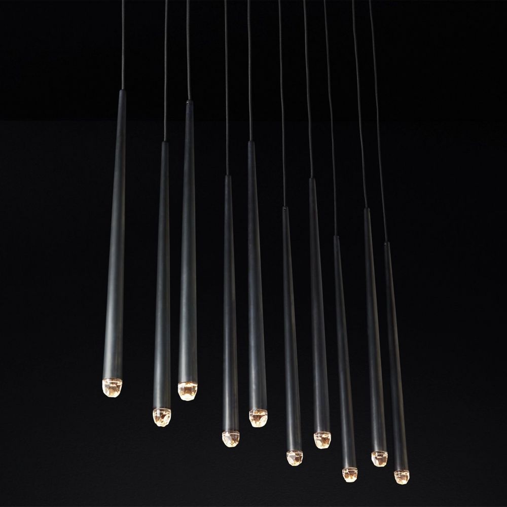 Aquitaine Faceted Cluster Linear Chandelier 48"