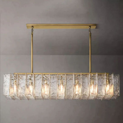 Lattice Module Glass Rectangular Chandelier 67"