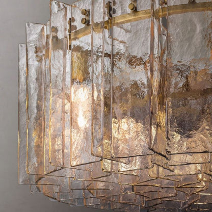 Lattice Module Glass Round Chandelier 37"