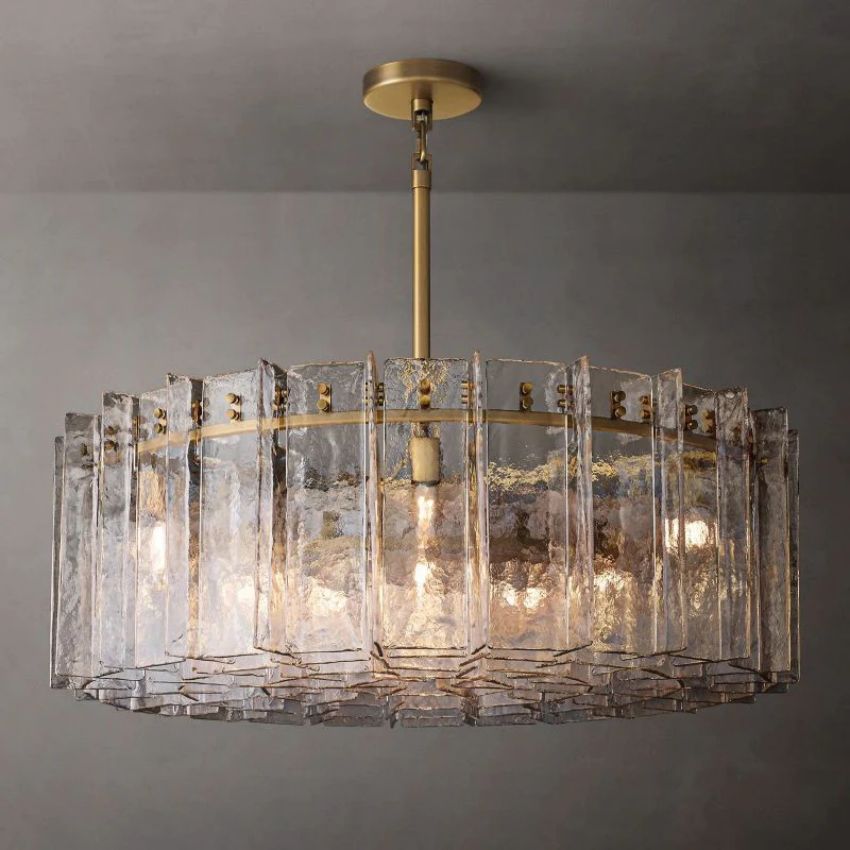 Lattice Module Glass Round Chandelier 48"