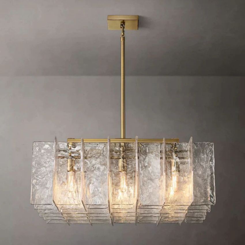 Lattice Module Glass Square Chandelier 37"