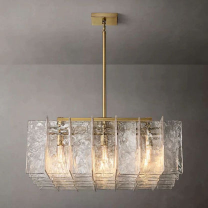 Lattice Module Glass Square Chandelier 37"