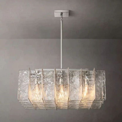 Lattice Module Glass Square Chandelier 37"