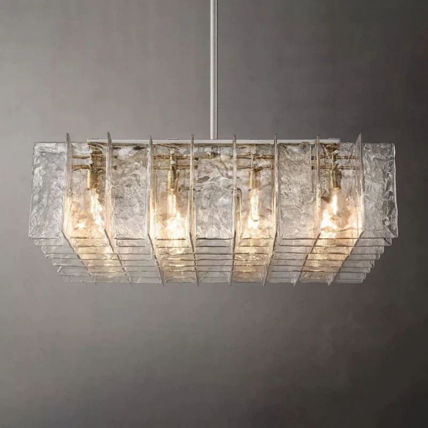 Lattice Module Glass Square Chandelier 49"
