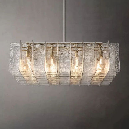 Lattice Module Glass Square Chandelier 49"