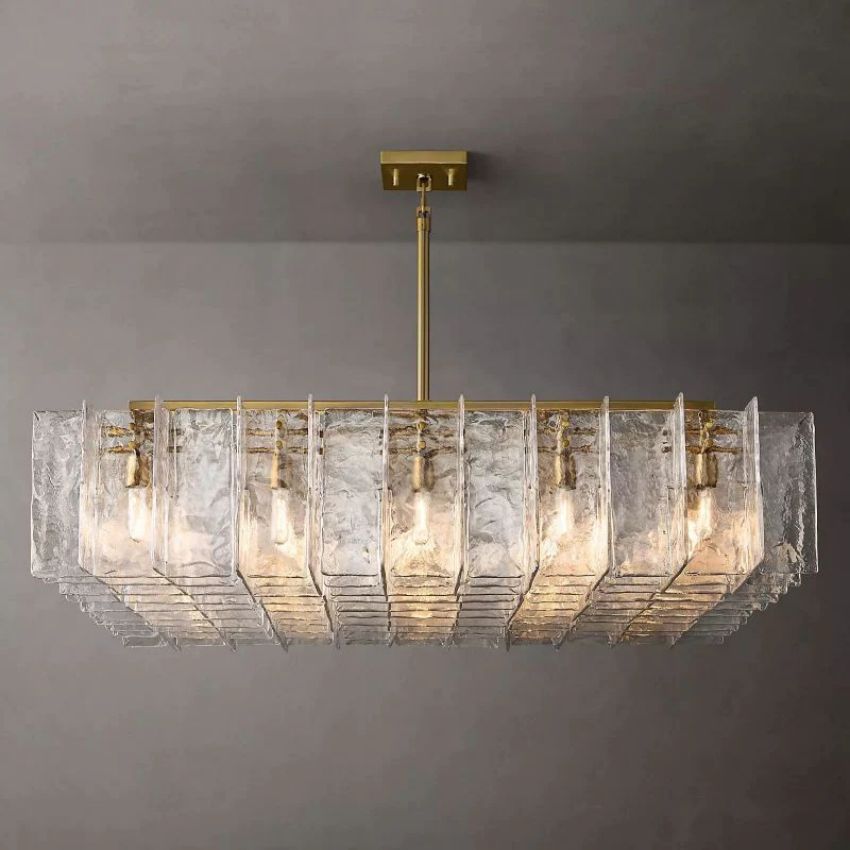 Lattice Module Glass Square Chandelier 60"