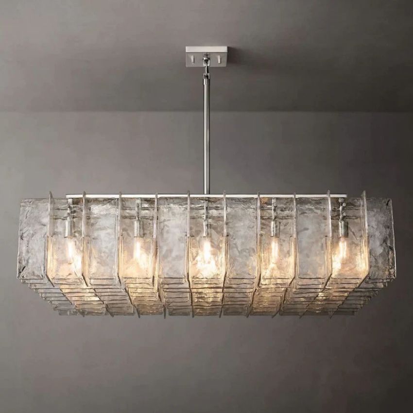 Lattice Module Glass Square Chandelier 60"