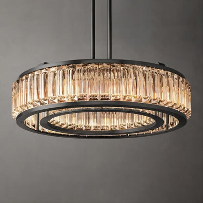 Maurier Angular Layers Round Chandelier 37"