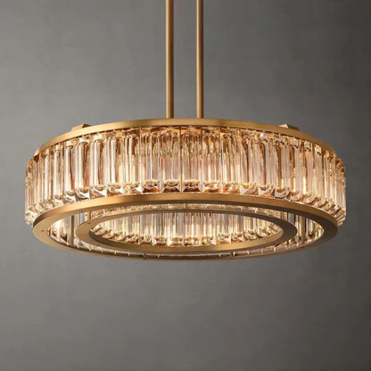 Maurier Angular Layers Round Chandelier 37"