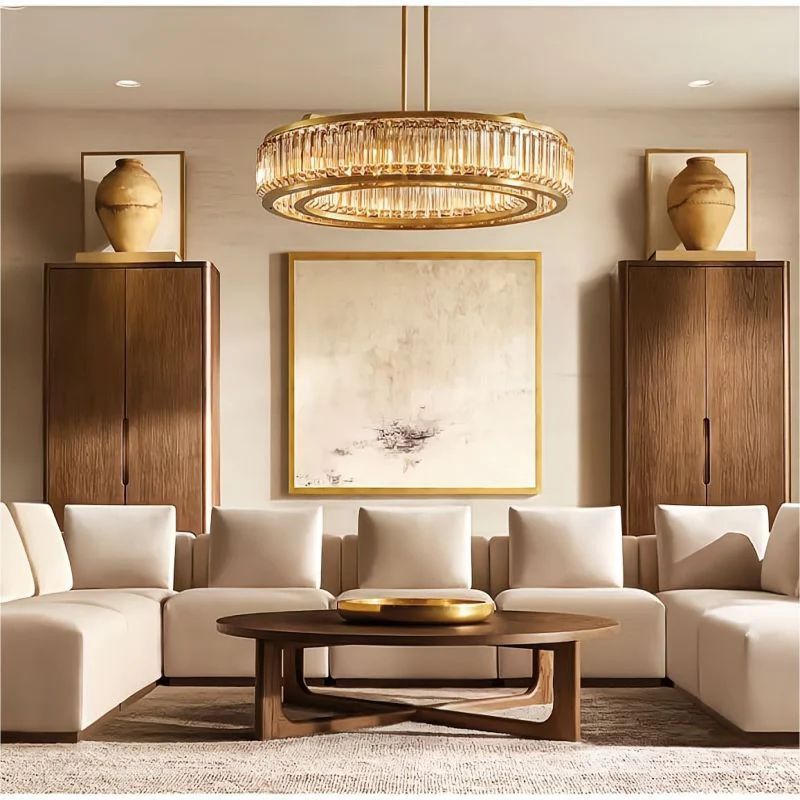 Maurier Angular Layers Round Chandelier 48"