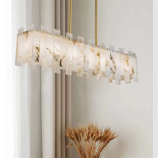 Alabaster Acropolis Modern Linear Chandelier