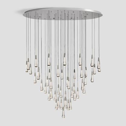 Soltaire Raindrop Glass Round Chandelier