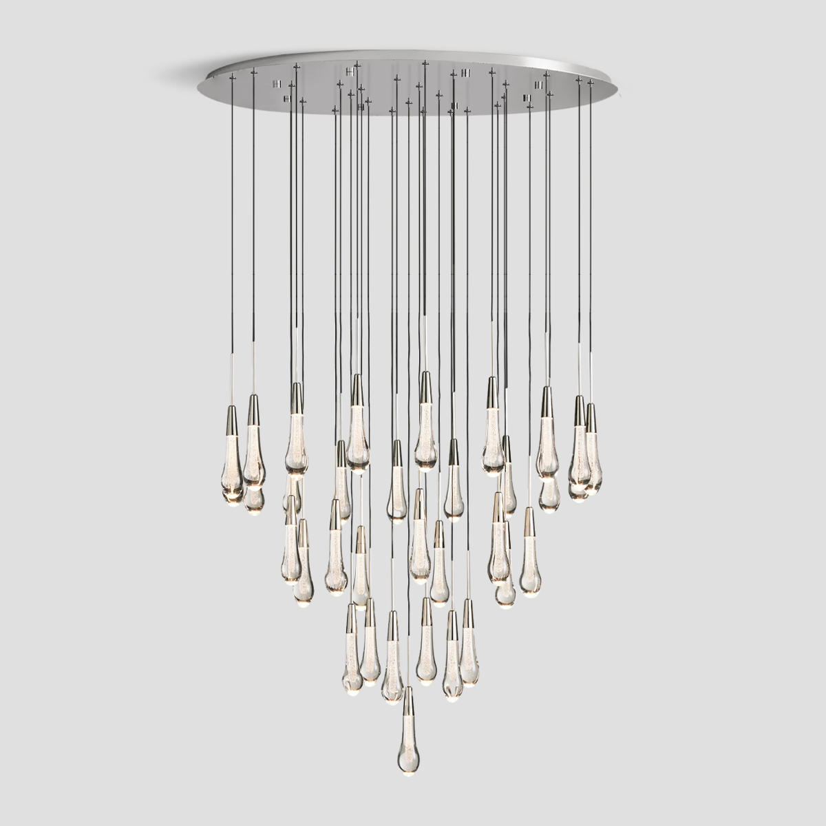 Soltaire Raindrop Glass Round Chandelier