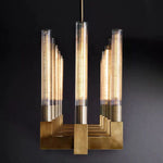Cannele Ribbed Glass Linear Chandelier 55"