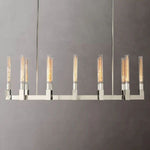 Cannele Ribbed Glass Linear Chandelier 55"