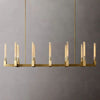 Cannele Ribbed Glass Linear Chandelier 67"