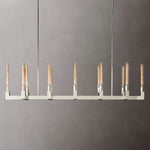 Cannele Ribbed Glass Linear Chandelier 67"