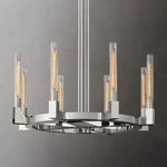 Cannele Ribbed Glass Round Chandelier 36"