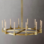 Cannele Ribbed Glass Round Chandelier 60"