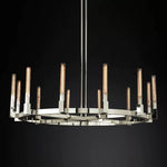 Cannele Ribbed Glass Round Chandelier 60"