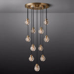 Pearl Carved Inciso Round Chandelier 22"