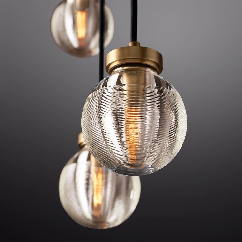 Pearl Carved Inciso Rectangle Chandelier 36"